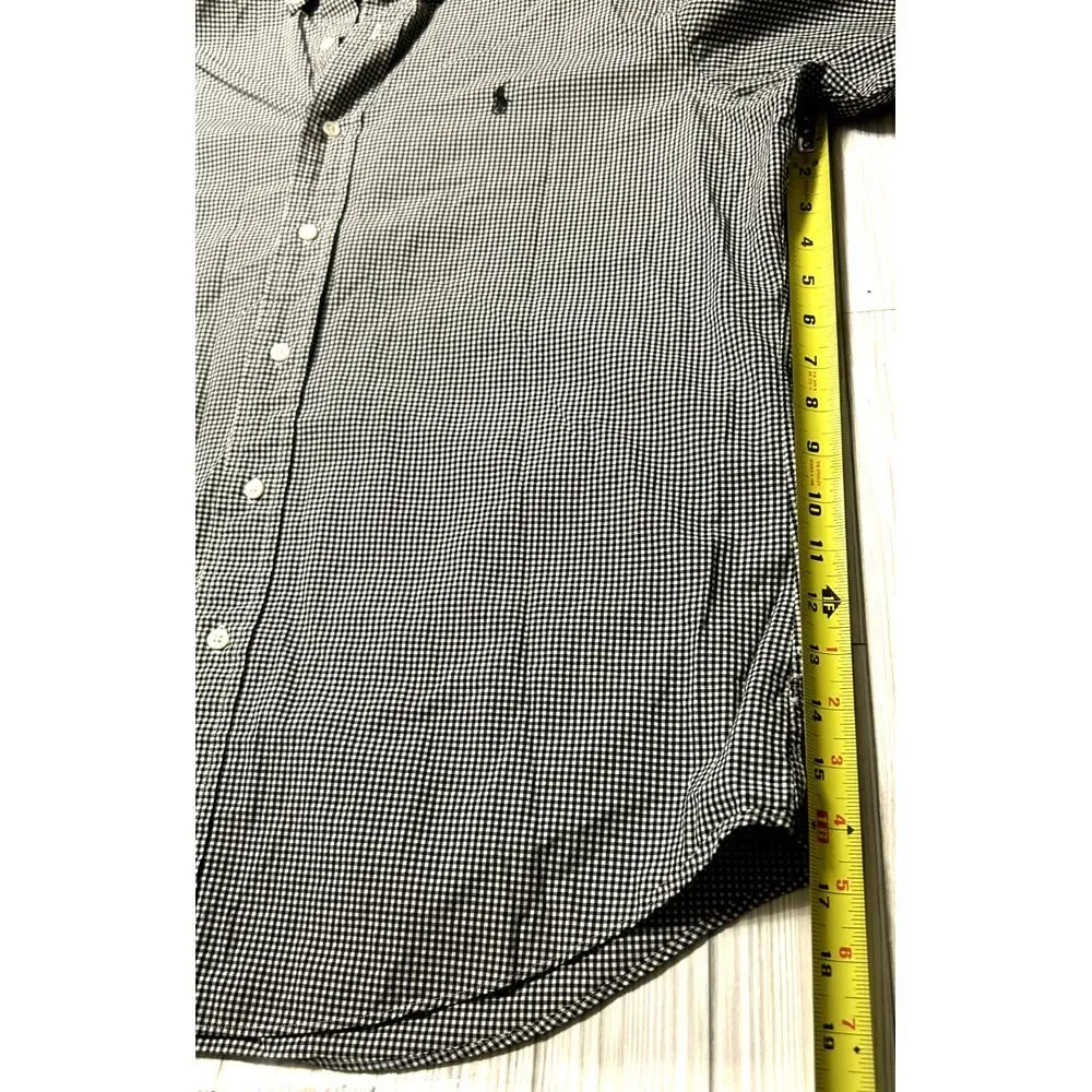 Polo Ralph Lauren Custom Fit Button Front Shirt Men's LARGE Cotton Gingham Check